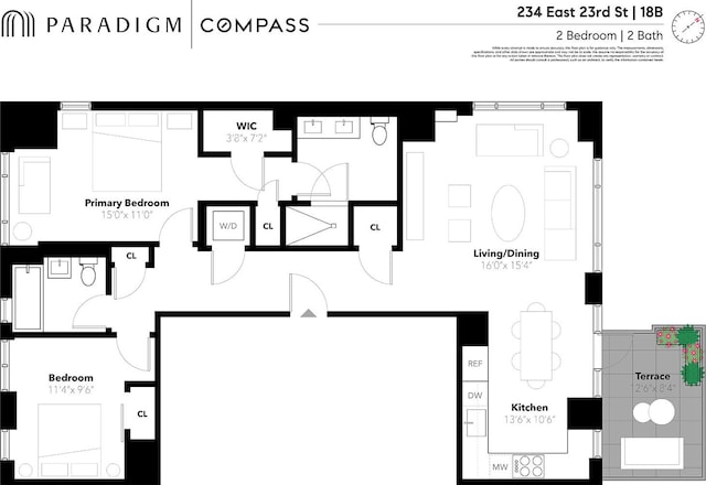 234 E 23rd St Unit 18B, New York City, NY 10010 - home floor plan