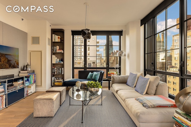 234 E 23rd St Unit 18B, New York City, NY 10010 - living room featuring wood finished floors