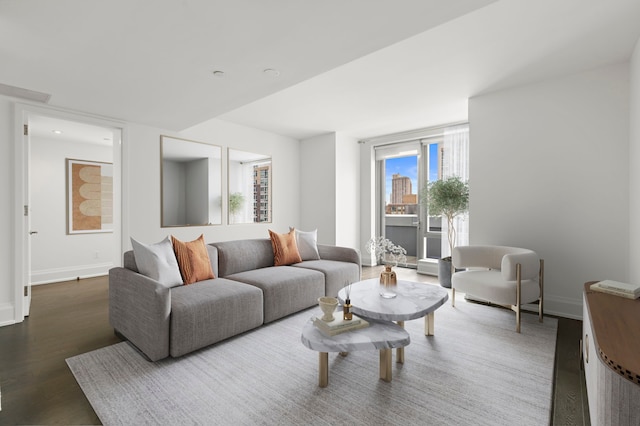 50 Riverside Blvd Unit 17-F, New York City, NY 10069 - living room with wood finished floors and baseboards