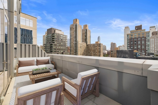 50 Riverside Blvd Unit 17-F, New York City, NY 10069 - balcony featuring an outdoor hangout area and a view of skyline