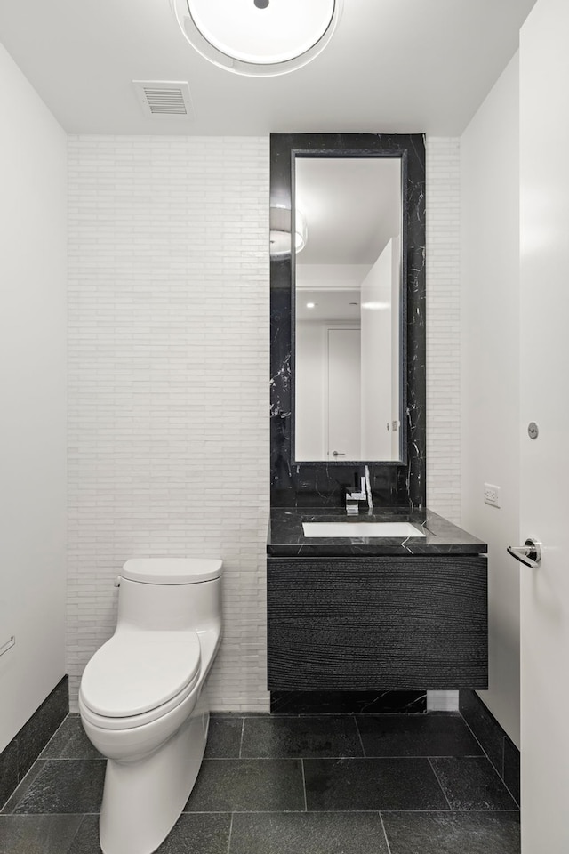 50 Riverside Blvd Unit 17-F, New York City, NY 10069 - bathroom with tile walls and vanity