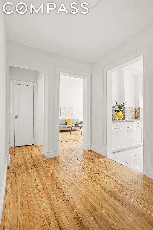 hallway featuring light hardwood / wood-style floors