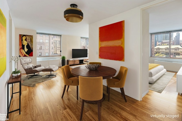 dining room with hardwood / wood-style flooring