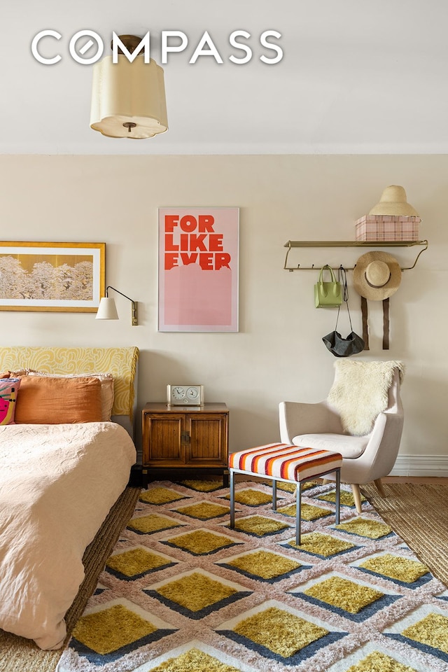 bedroom with ornamental molding