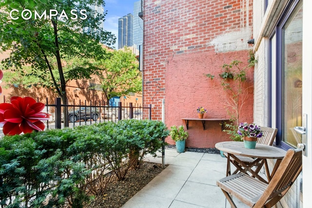 balcony with a patio