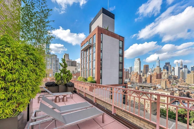 balcony with a view of city