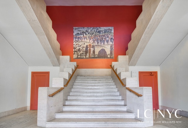 stairs with baseboards