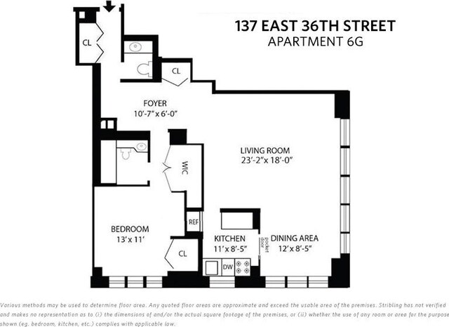 137 E 36th St Unit 6G, New York City, NY 10016 - floor plan / room layout