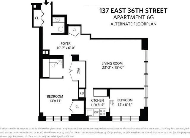137 E 36th St Unit 6G, New York City, NY 10016 - home floor plan