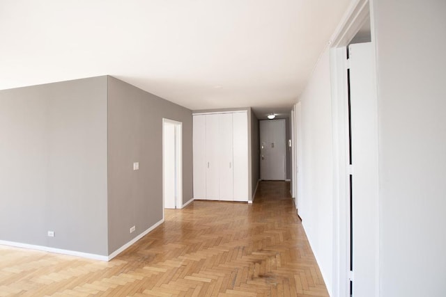 hall with light parquet flooring