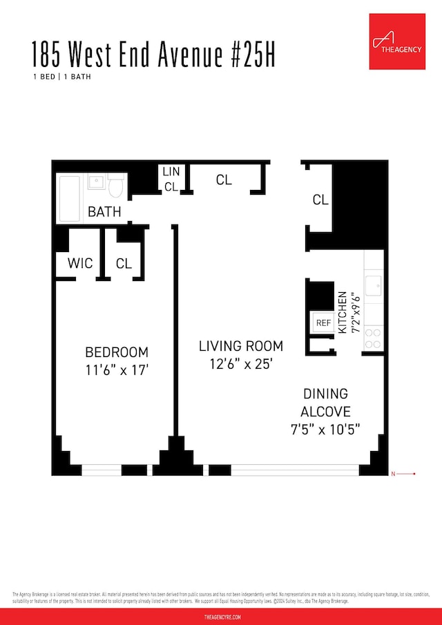185 W End Ave Unit 25H, New York City, NY 10023 - view of room layout