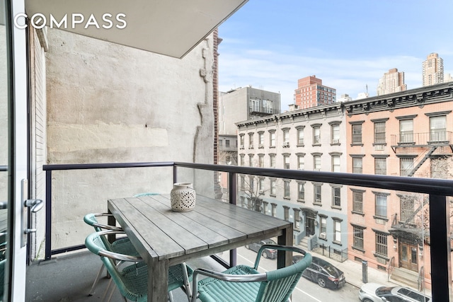 balcony with a view of city