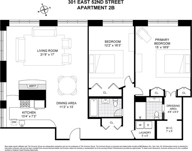 301 E 52nd St Unit 2B, New York City, NY 10022 - home floor plan