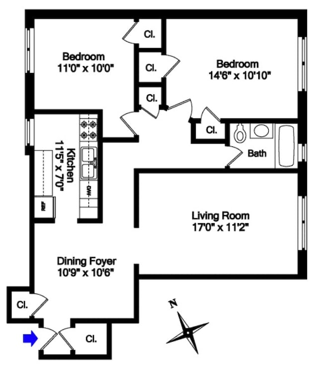 4 Bogardus Pl Unit 3E, New York City, NY 10040 - home floor plan