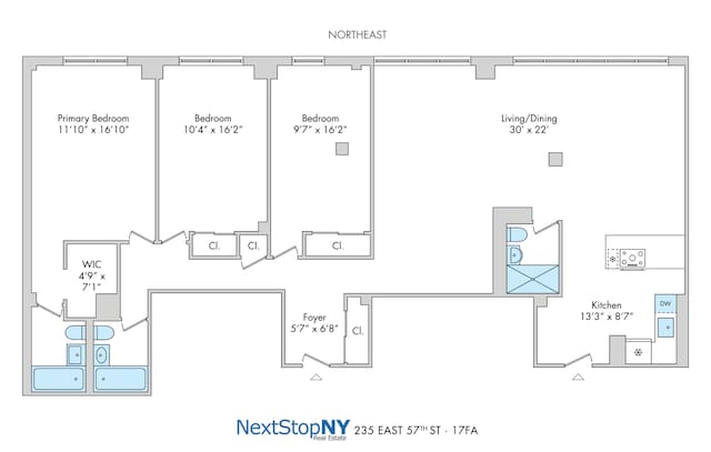 235 E 57th St Unit 17Af, New York City, NY 10022 - property floor plan