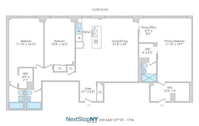 235 E 57th St Unit 17Af, New York City, NY 10022 - home floor plan