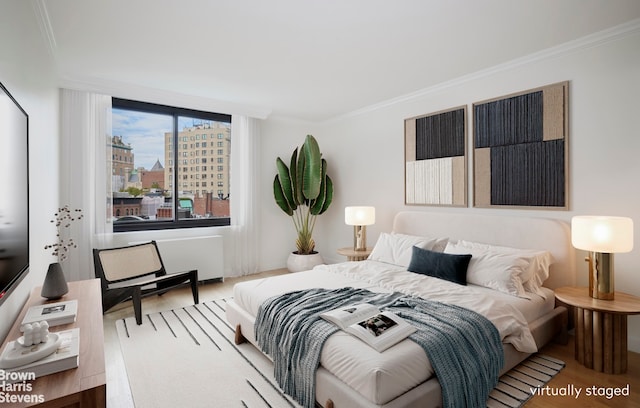 bedroom featuring ornamental molding