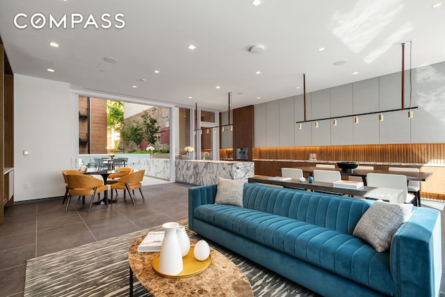 101 W 14th St Unit 3D, New York City, NY 10011 - living room featuring tile patterned floors