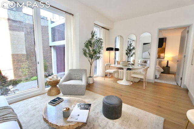 sitting room featuring wood-type flooring