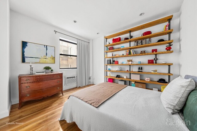 interior space featuring dark hardwood / wood-style floors, beverage cooler, butcher block counters, and white cabinets