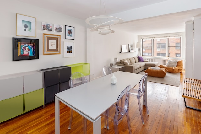 dining area featuring wood finished floors