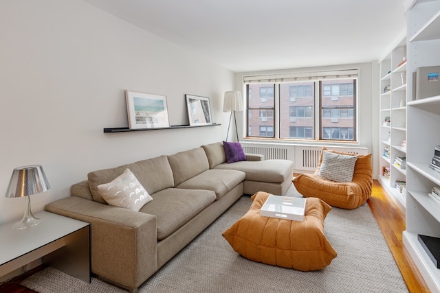 living area with wood finished floors