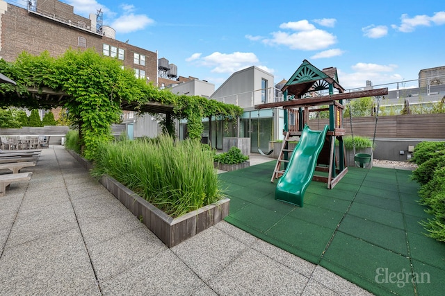 community playground with fence