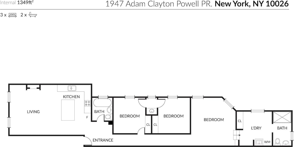 1947 Adam Clayton Powell Jr Blvd Unit 9, New York City, NY 10026 - home floor plan