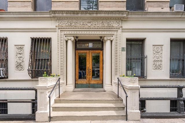 view of exterior entry with french doors