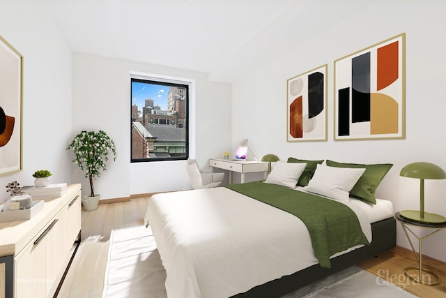 bedroom featuring light hardwood / wood-style flooring