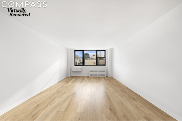 unfurnished living room with radiator and light hardwood / wood-style flooring