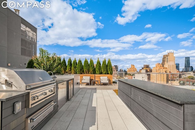 view of patio / terrace featuring area for grilling and exterior kitchen