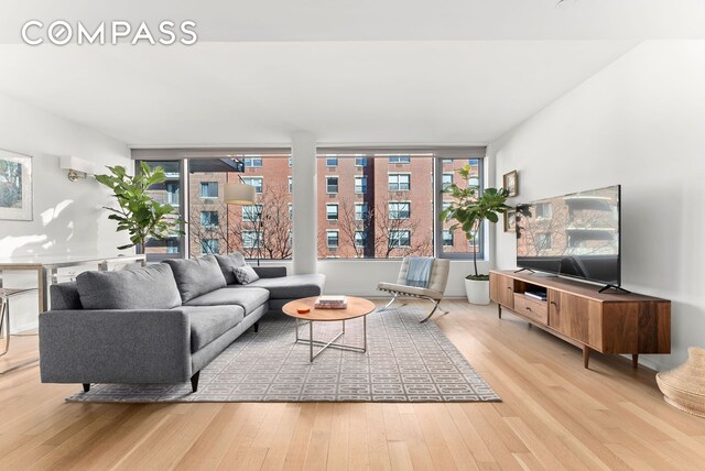 living room featuring hardwood / wood-style flooring