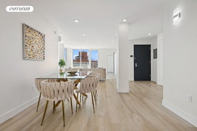 733 Ocean Pkwy Unit Ph9C, New York City, NY 11230 - dining space with light wood-style floors, baseboards, and recessed lighting