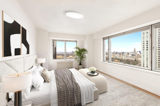 bedroom featuring light hardwood / wood-style flooring