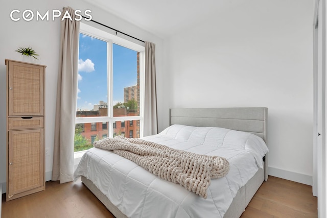 1325 Herkimer St Unit 404, New York City, NY 11233 - bedroom featuring wood finished floors and a city view