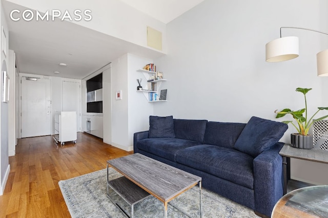 living room featuring hardwood / wood-style flooring