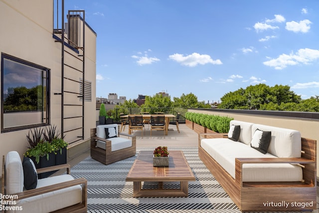 view of patio / terrace with an outdoor living space