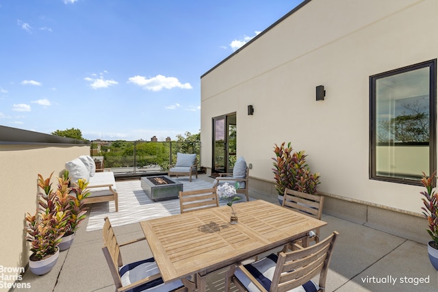 view of patio / terrace with an outdoor living space