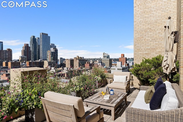 view of patio featuring an outdoor living space