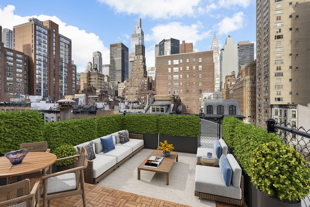 view of patio / terrace featuring an outdoor living space