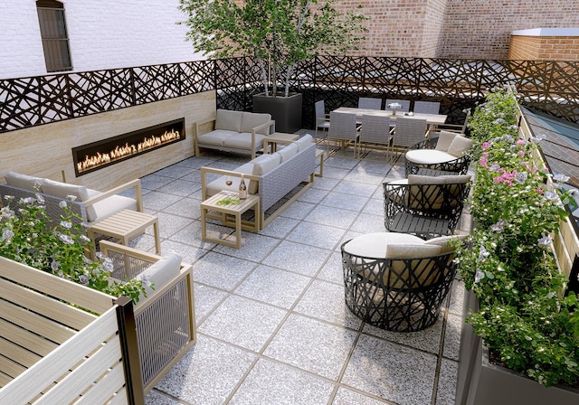 balcony featuring a patio and outdoor lounge area