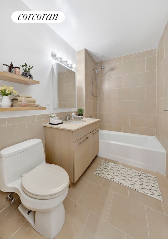 2279 3rd Ave Unit 3C, New York City, NY 10035 - full bathroom with tile patterned flooring, bathtub / shower combination, toilet, and vanity
