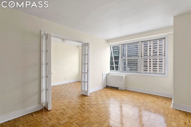 empty room featuring light parquet floors