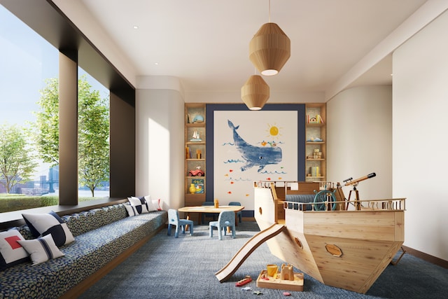 rec room featuring built in features