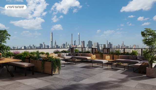 view of patio with an outdoor living space