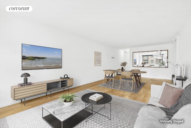 living room featuring hardwood / wood-style flooring