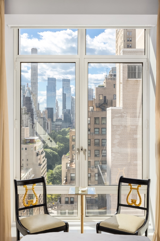 doorway featuring a view of city