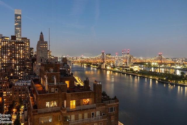 view of city with a water view