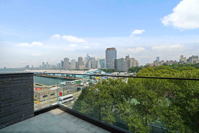 balcony with a view of city